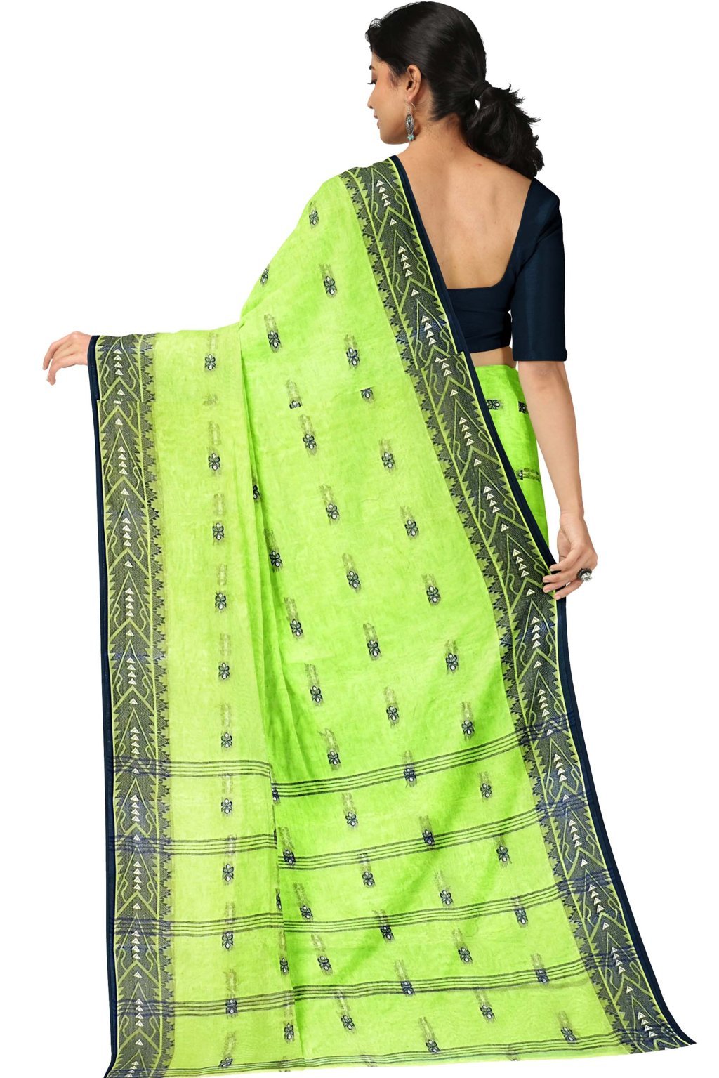 Dark Green Pure Cotton Urvi Tant Saree (1169)